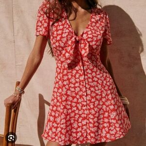 Sezane Norabel Dress Red Cara sz 38 NWOT